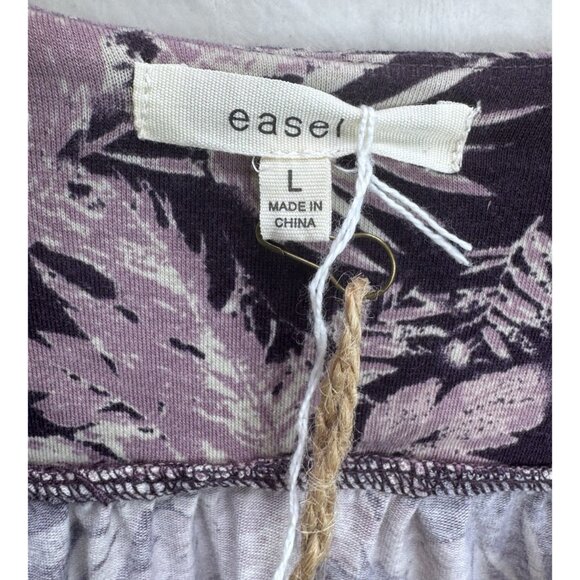 Easel Women's Get Tropical Purple Floral Tie Side Shirt Size Large NWT - Picture 5 of 11